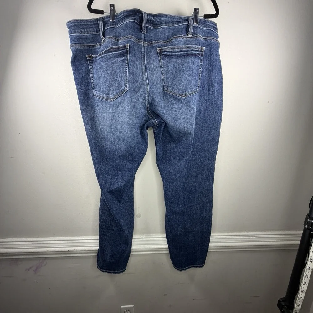Silver Jeans Womens Plus 24 Blue Boyfriend‎ Stretch Medium Wash Denim Distressed